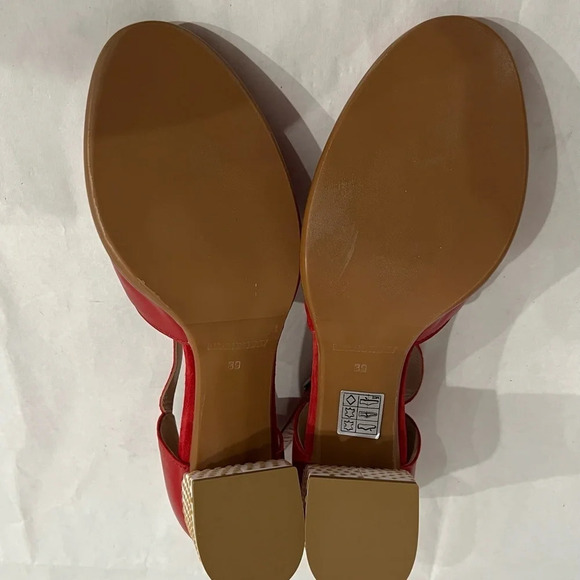 Eclaire Red Bright Suede Polka Dot Heel Sandals Shoes Heels Size EU 39 US 9 NWB - Picture 6 of 7